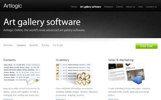 Artlogic online screenshot