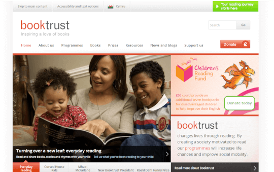 Booktrust screenshot